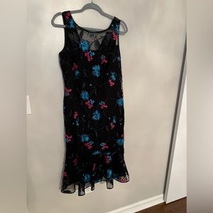 Calvin Klein black embroider dress size 10